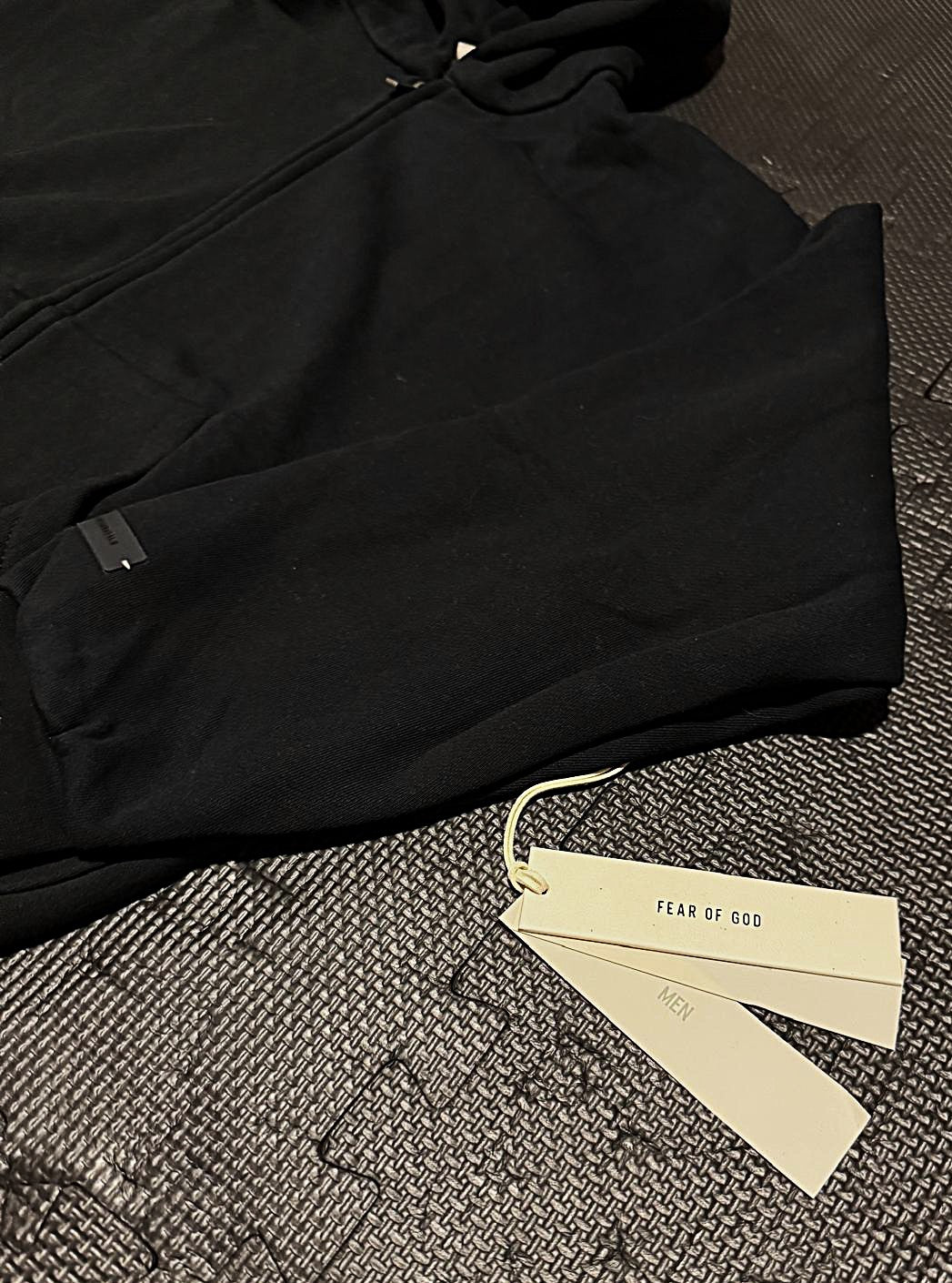 Fear of God Essentials Zip Up Hoodie - Black/Grey