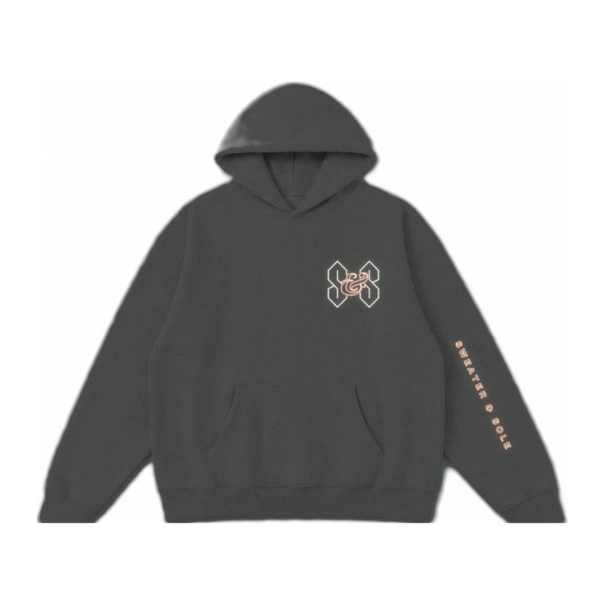 01 Neon hoodie in Charcoal, front