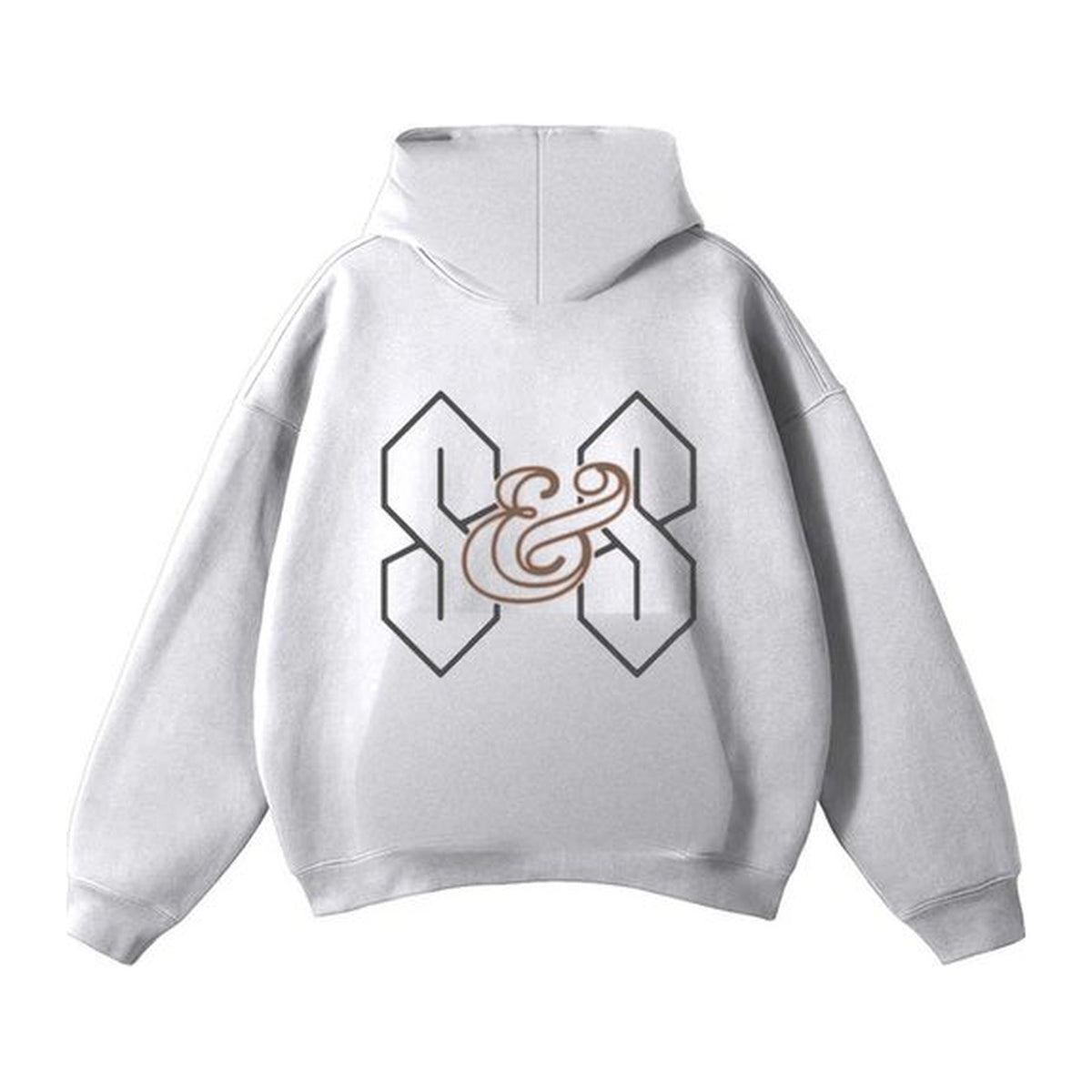 01 Neon hoodie in Heather Grey, back