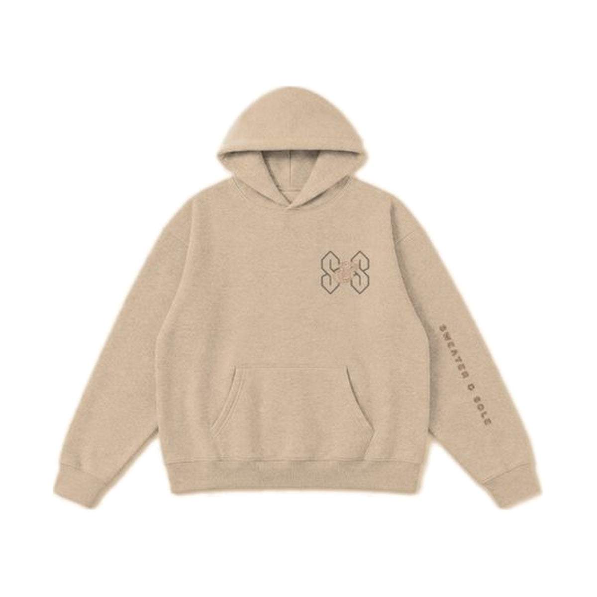 01 Neon hoodie in Khaki, front