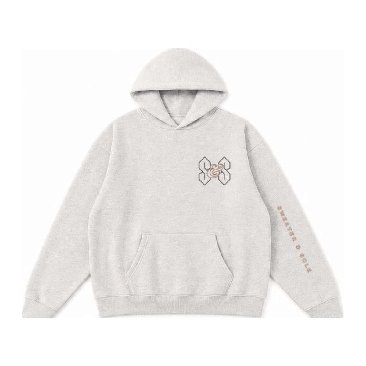 01 Neon hoodie in Oatmeal Grey, front
