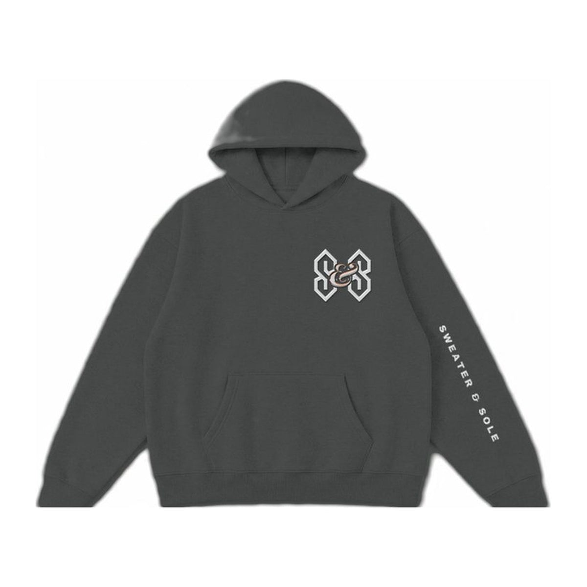 02 Forged hoodie in Charcoal, front