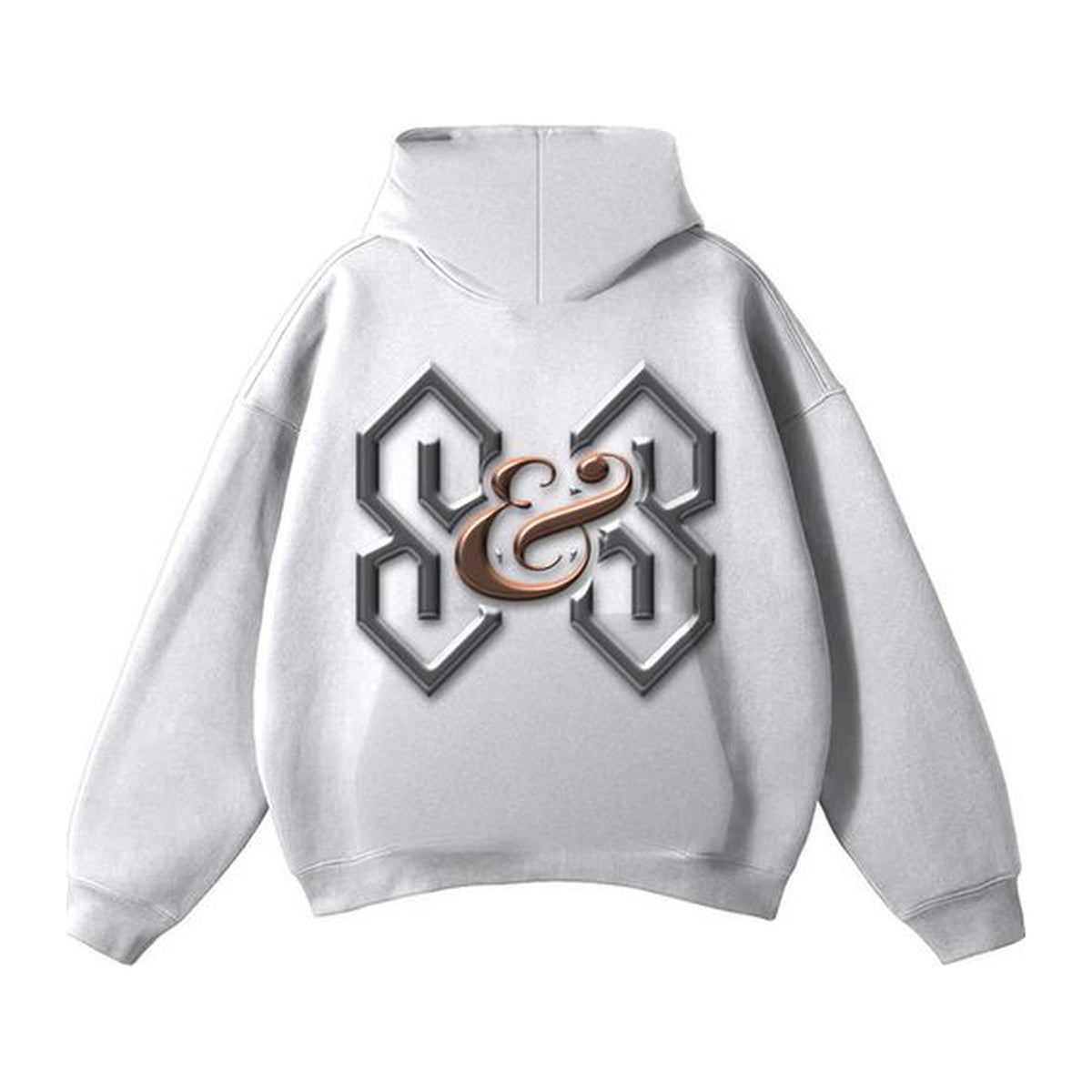 02 Forged hoodie in Heather Grey, back