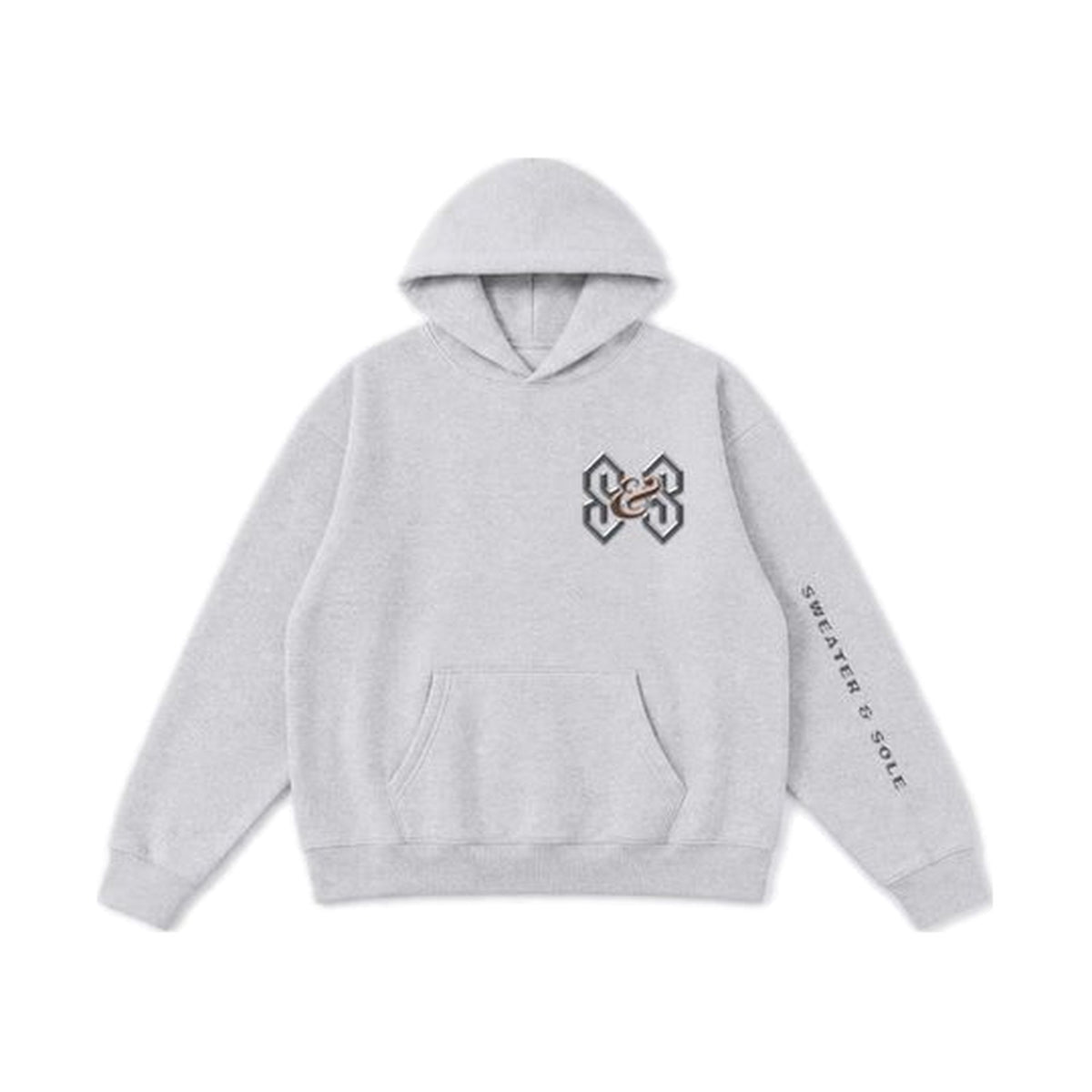 02 Forged hoodie in Heather Grey, front