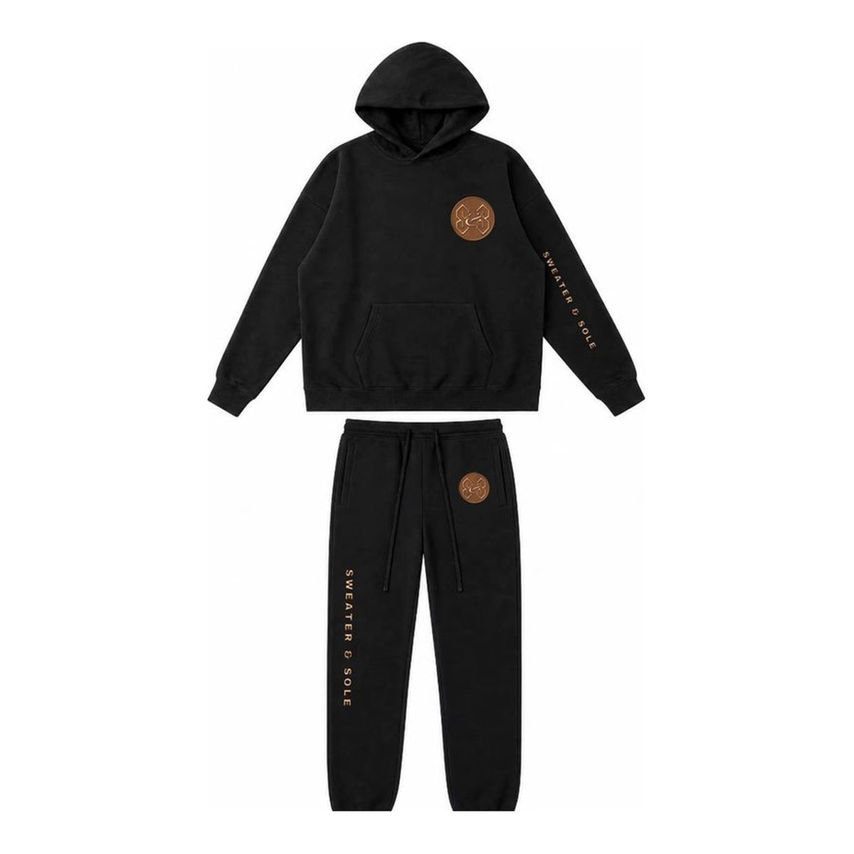 03 Sole hoodie and sweatpant set in Black, front