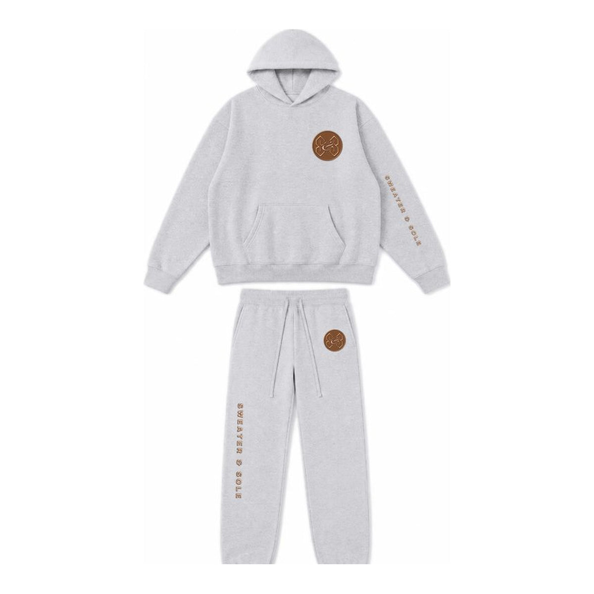 03 Sole hoodie and sweatpant set in Heather Grey, front