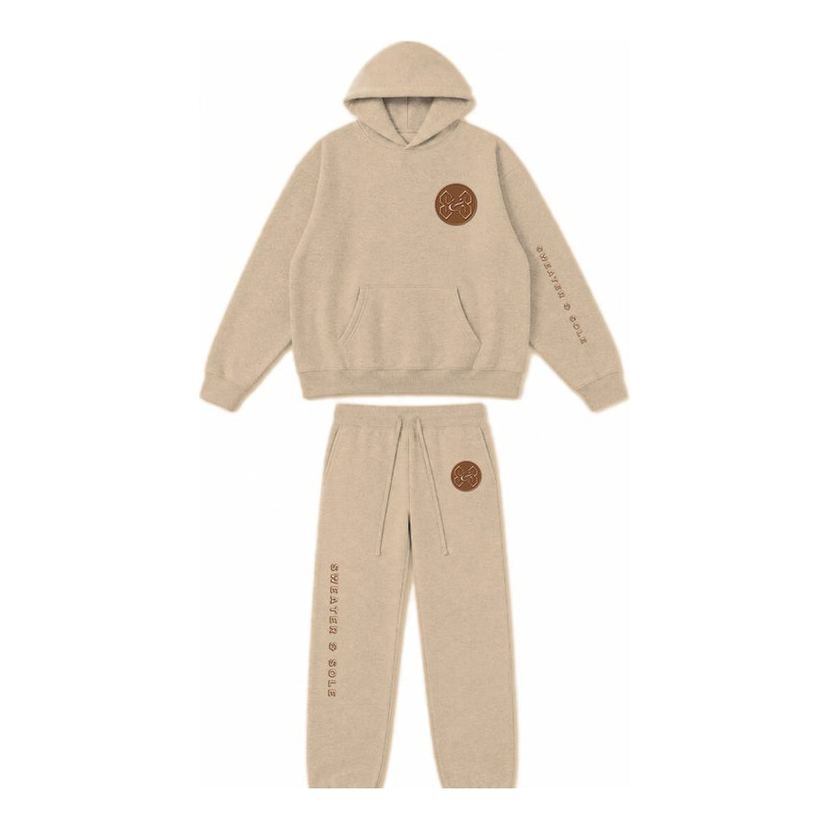 03 Sole hoodie and sweatpant set in Khaki, front