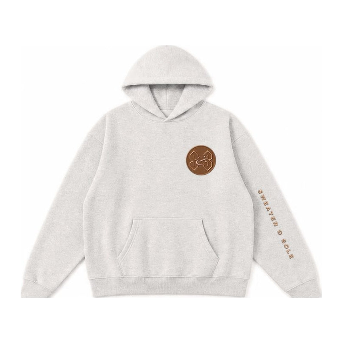 03 Sole hoodie in Oatmeal Grey, front