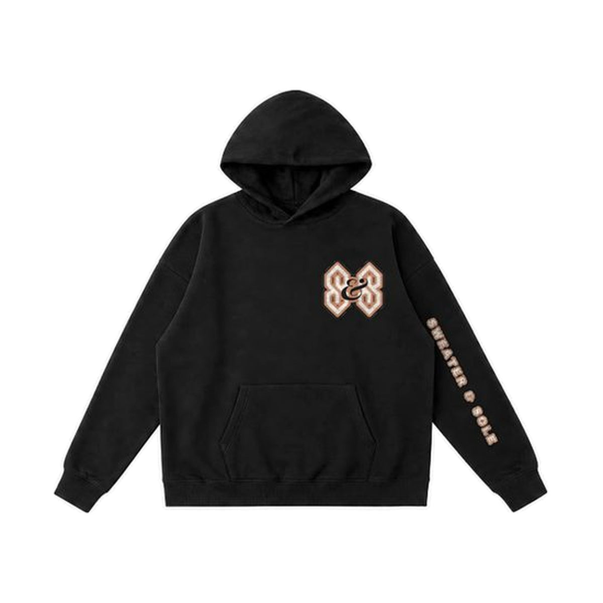 04 Varsity hoodie in Black, front