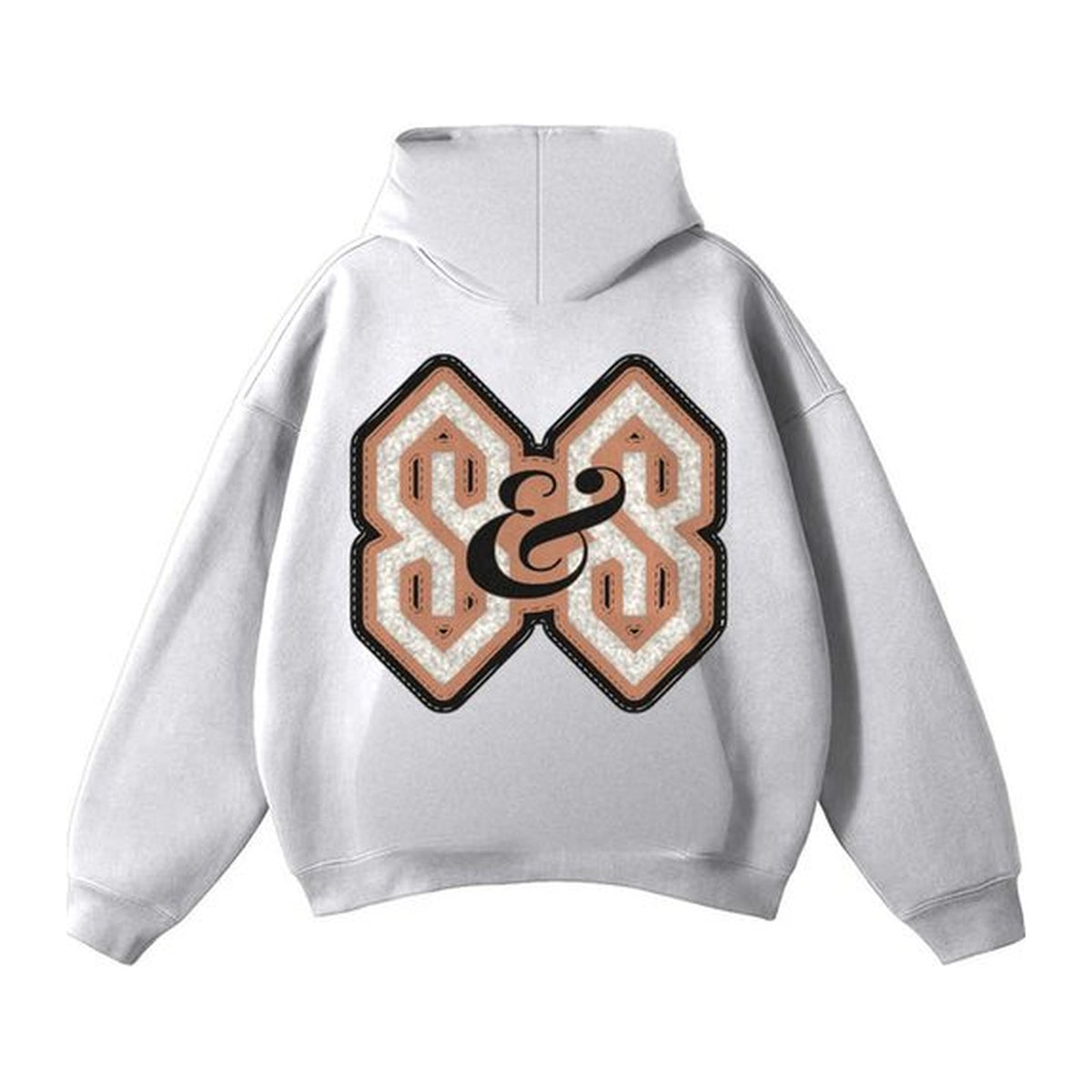 04 Varsity hoodie in Heather Grey, back