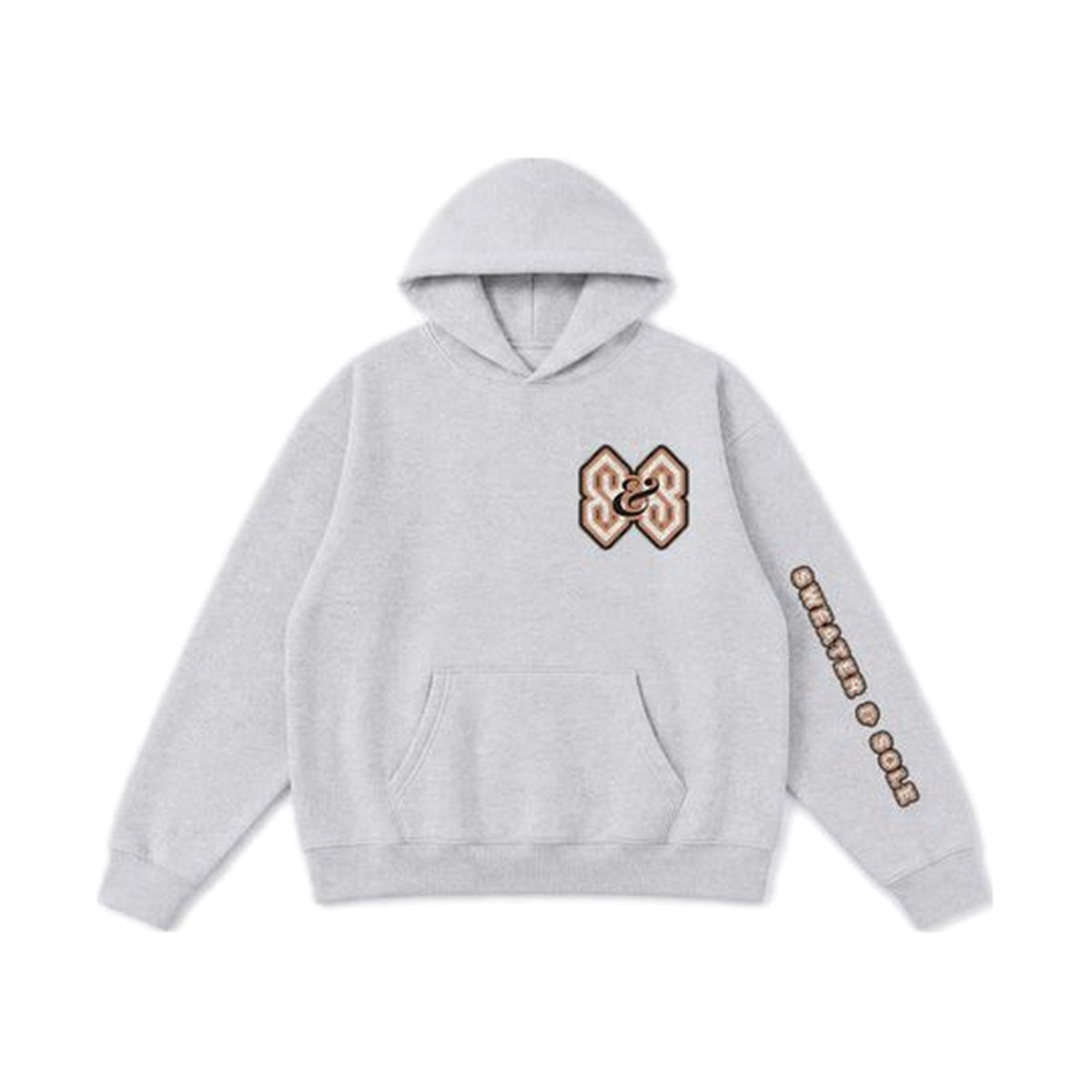 04 Varsity hoodie in Heather Grey, front