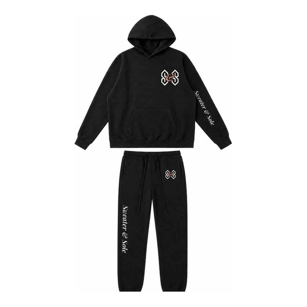05 Street hoodie and sweatpant set in Black, front