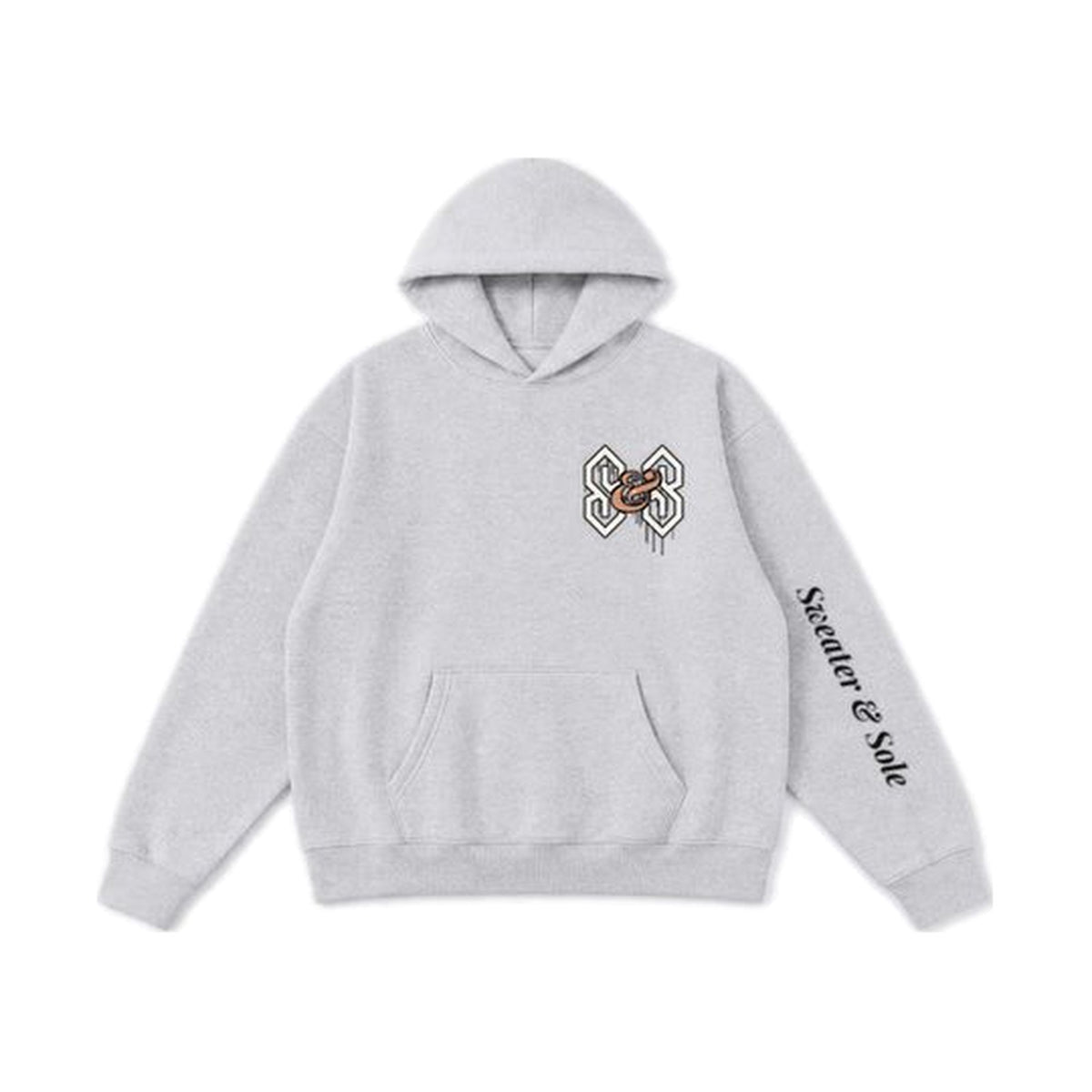 05 Street hoodie in Heather Grey, front