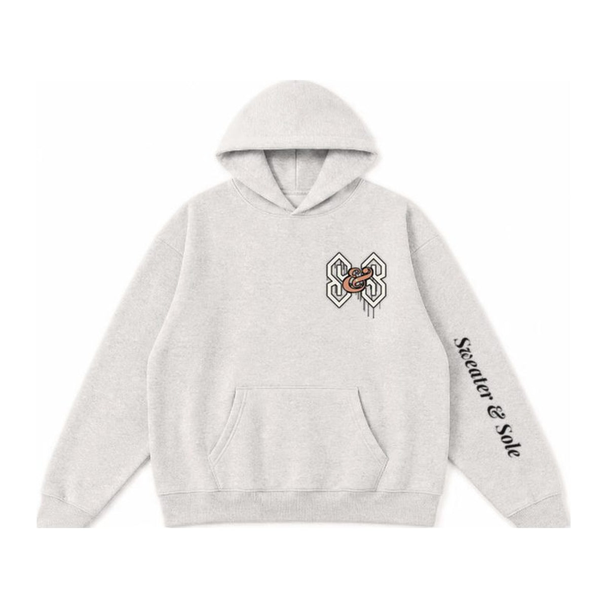 05 Street hoodie in Oatmeal Grey, front