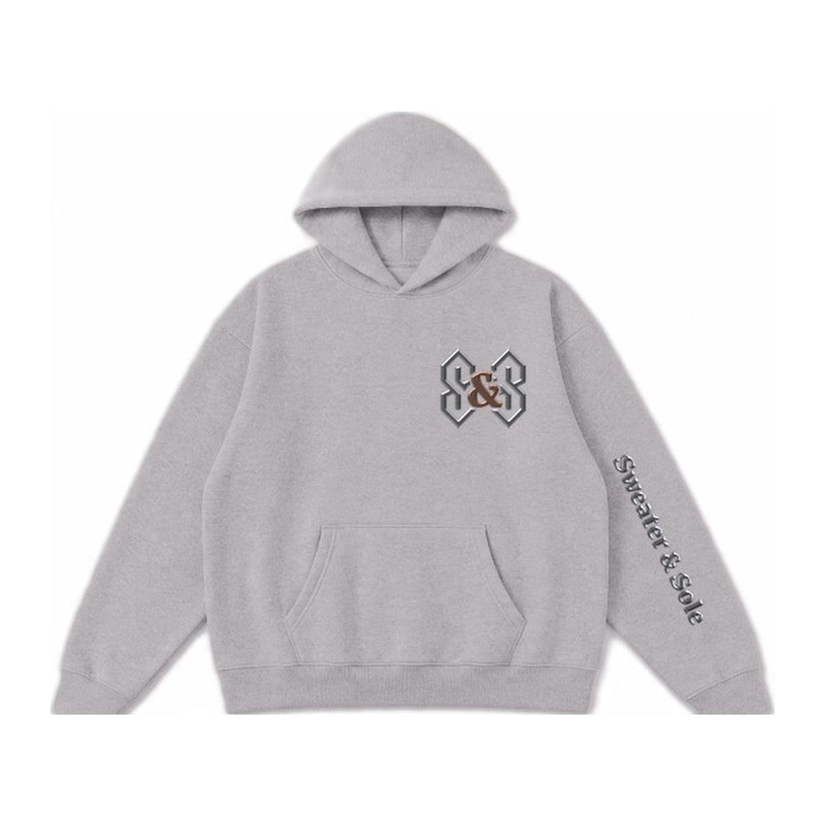 06 Gothic hoodie in Cement Grey, front