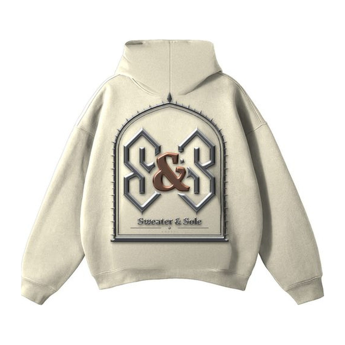 06 Gothic hoodie in Cream, back