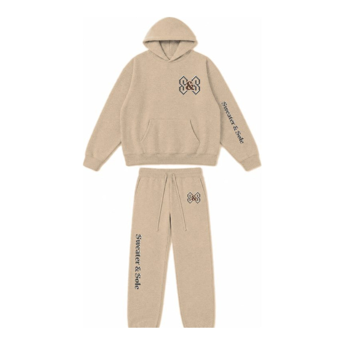 06 Gothic hoodie and sweatpant set in Khaki, front