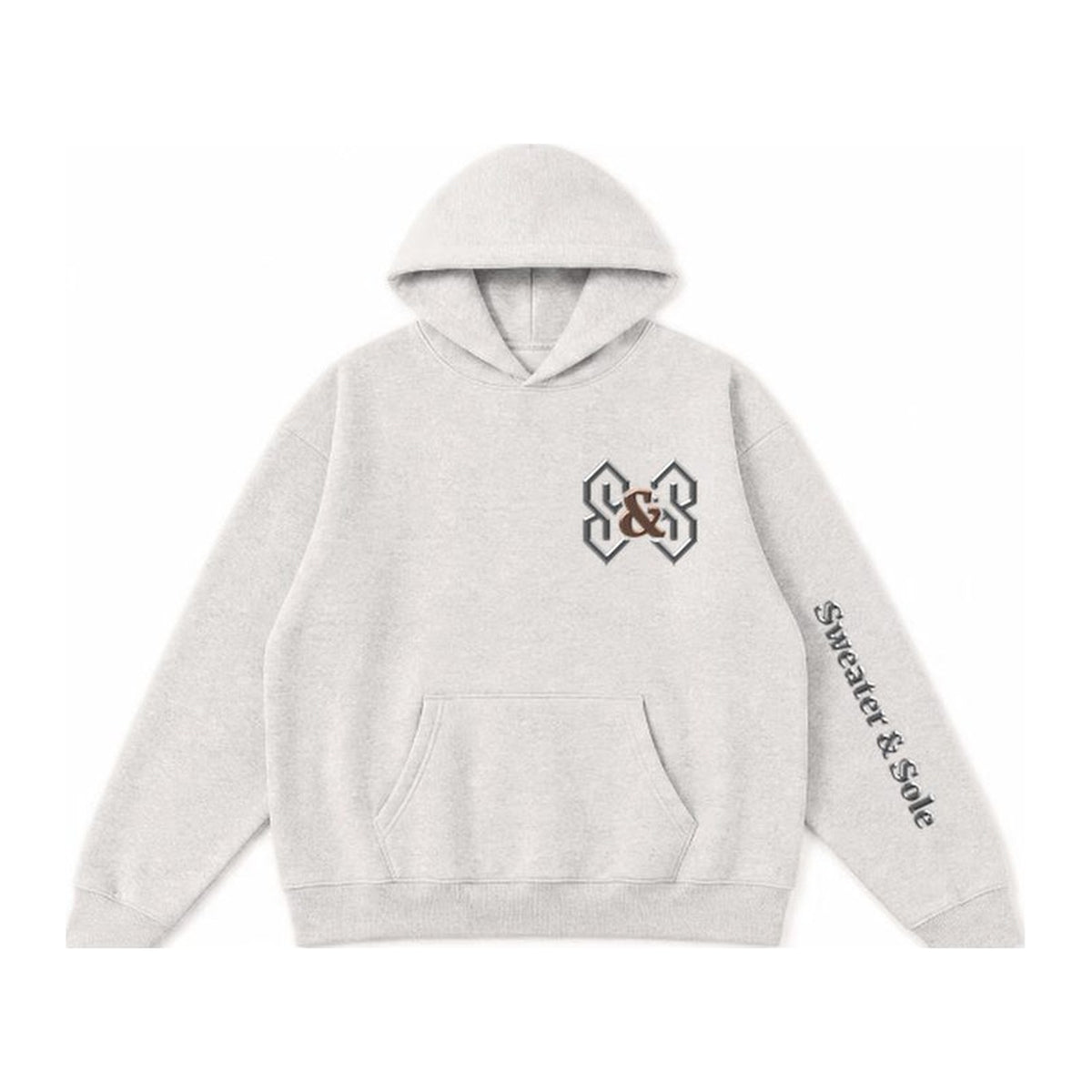 06 Gothic hoodie in Oatmeal Grey, front