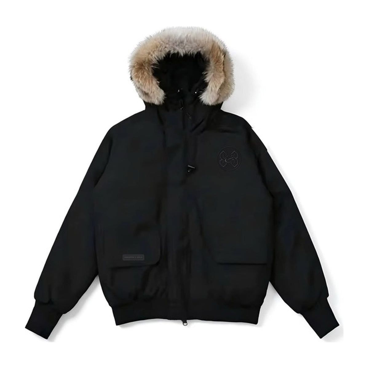 S&S Hooded Bomber, Black with black patches
