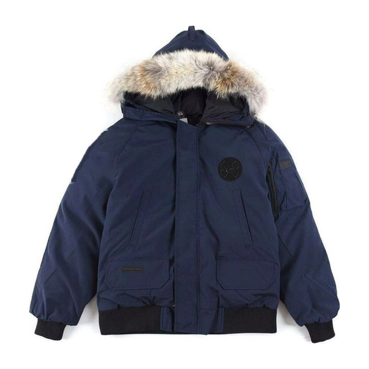 S&S Hooded Bomber, Navy with black patches