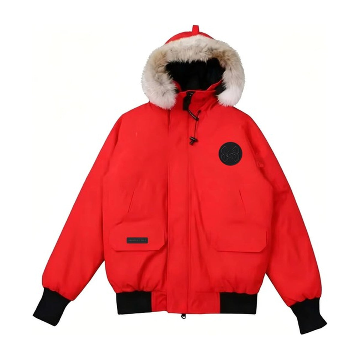 S&S Hooded Bomber, Red with black patches