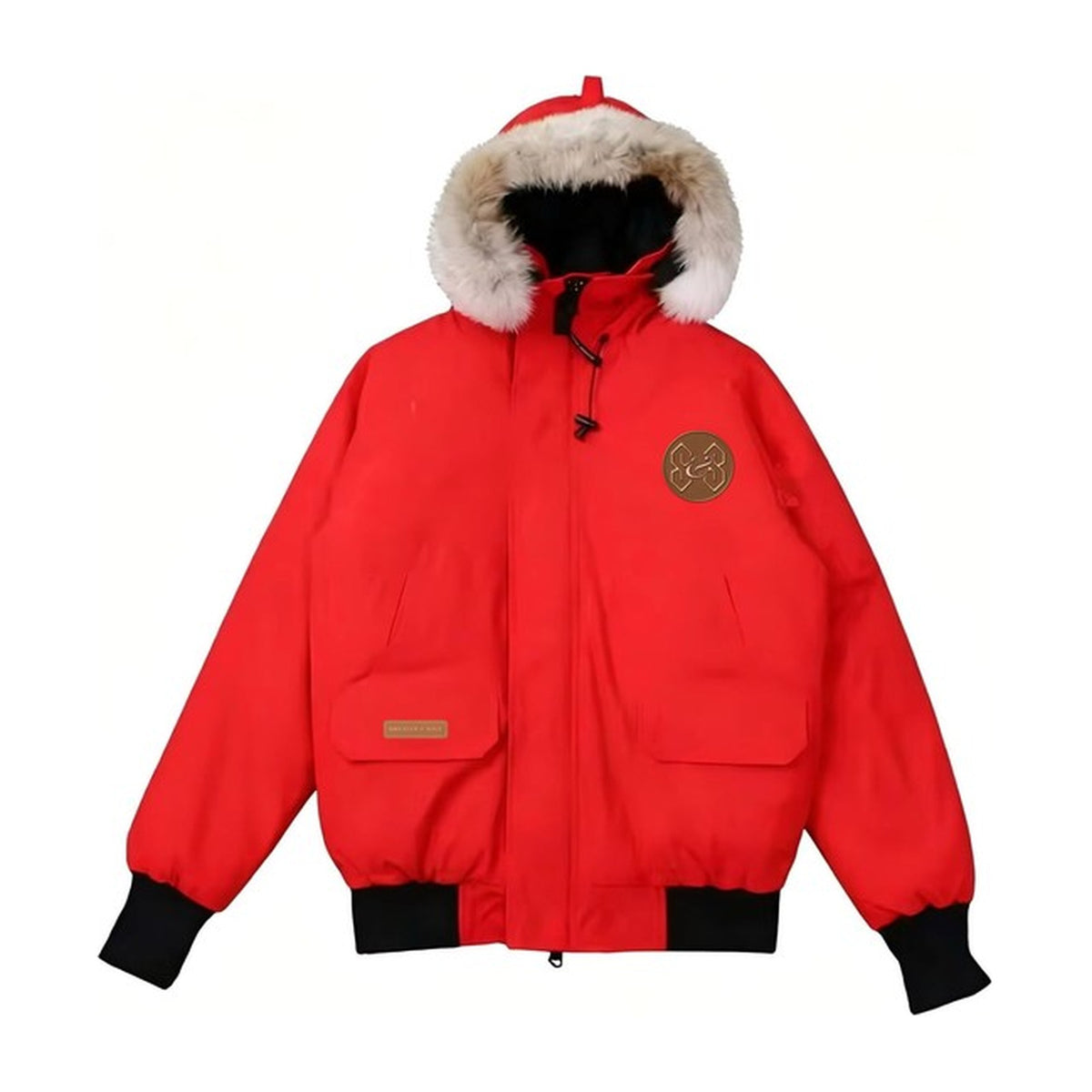 S&S Hooded Bomber, Red with copper patches