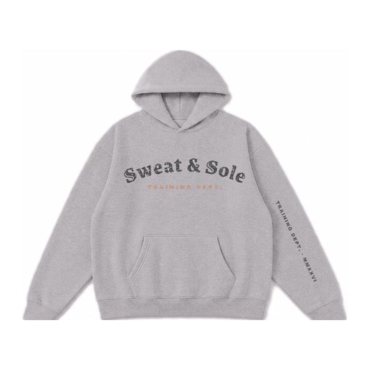 G1 Iron hoodie in Cement Grey, front