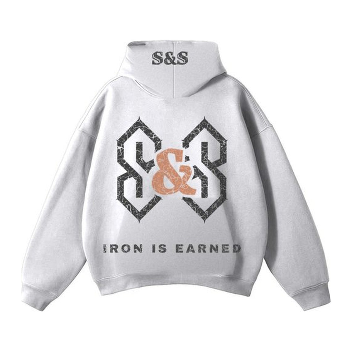 G1 Iron hoodie in Heather Grey, back