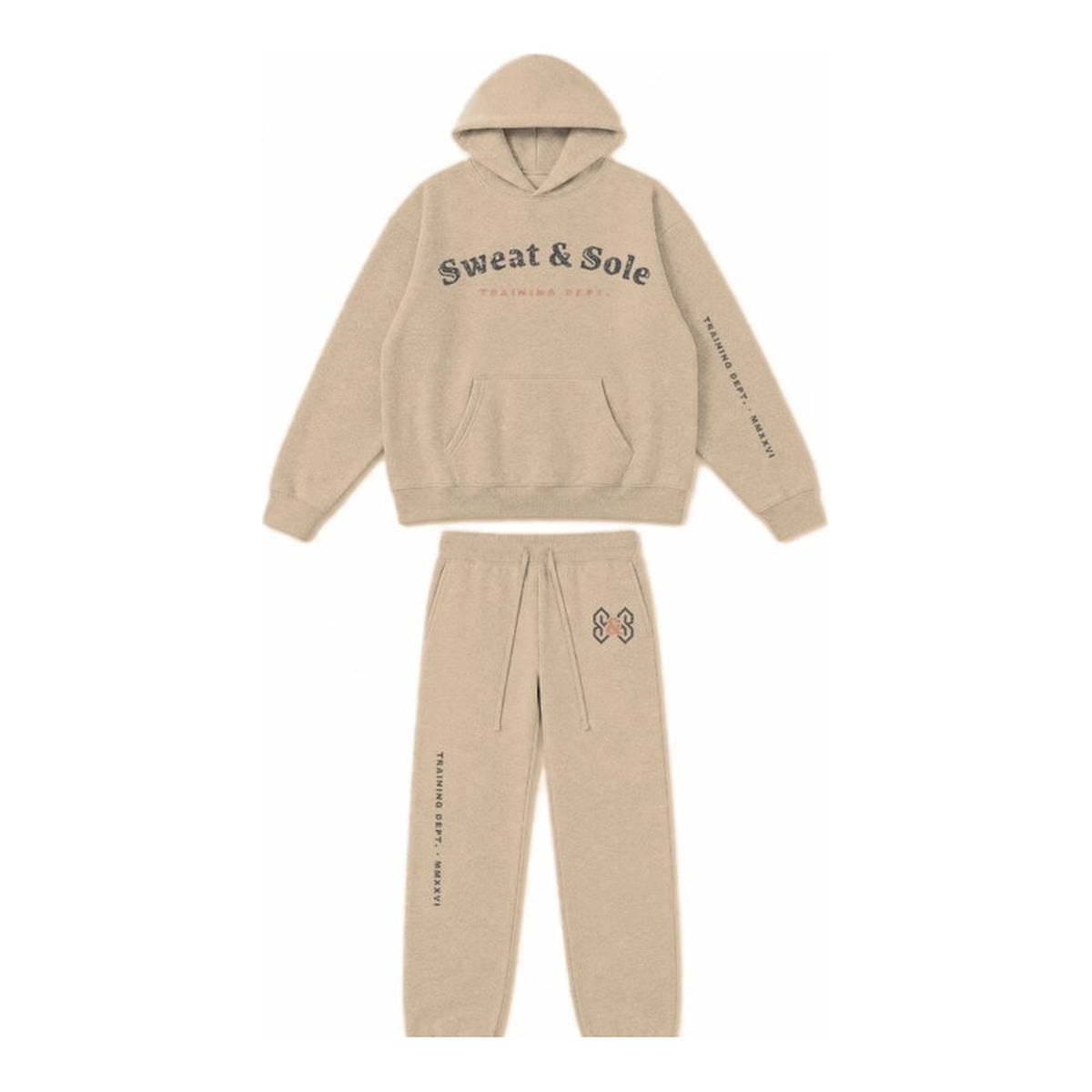 G1 Iron hoodie and sweatpant set in Khaki, front