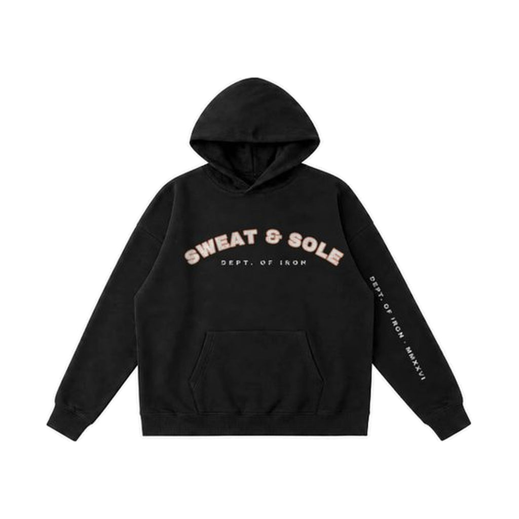 G3 Dept. of Iron hoodie in Black, front