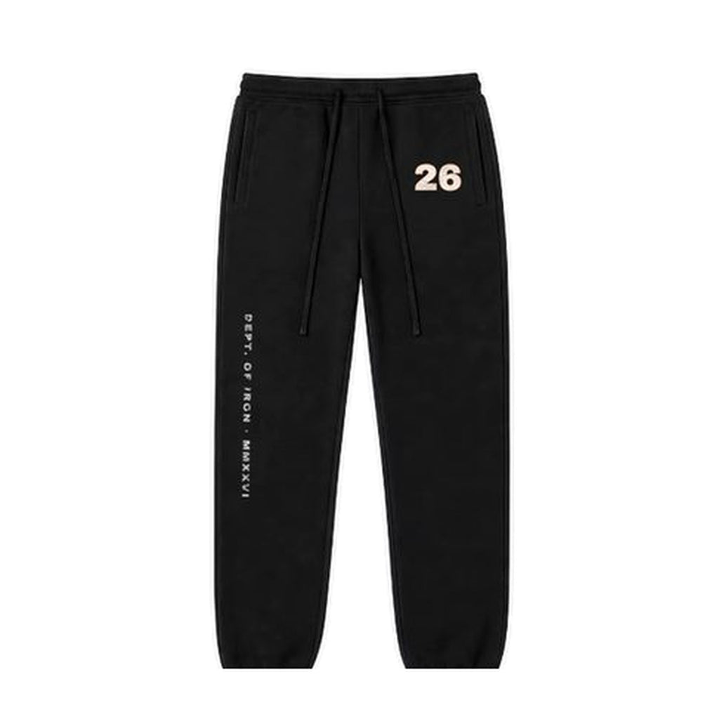 G3 Dept. of Iron sweatpants in Black, front