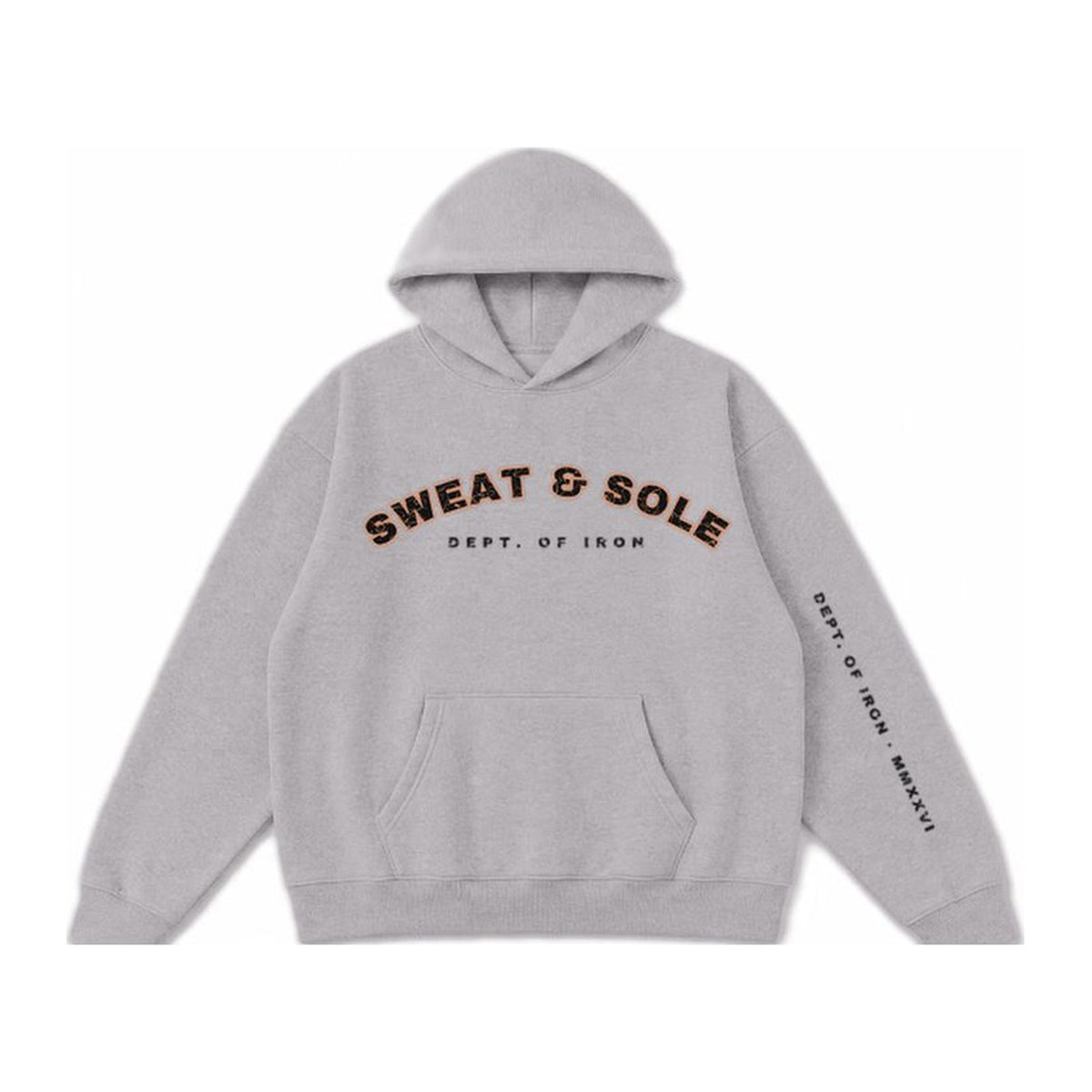 G3 Dept. of Iron hoodie in Cement Grey, front