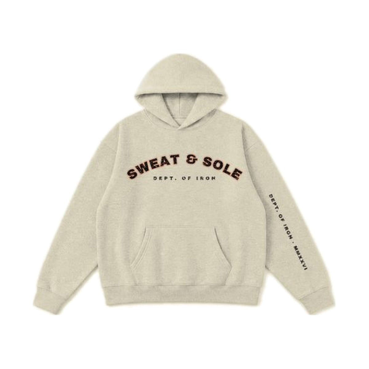 G3 Dept. of Iron hoodie in Cream, front