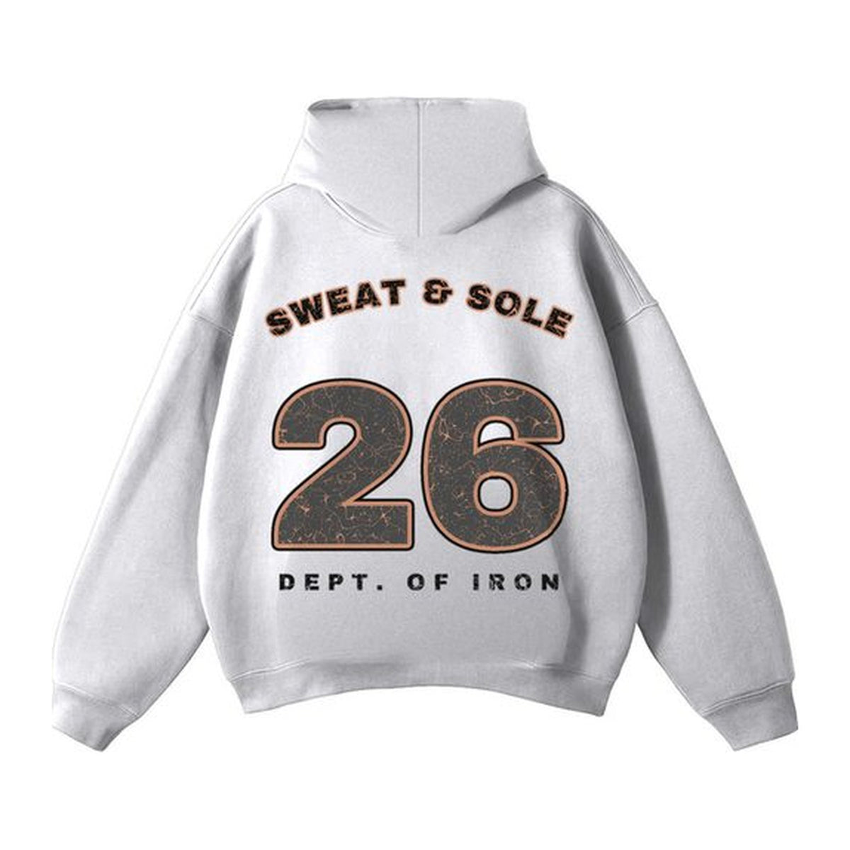 G3 Dept. of Iron hoodie in Heather Grey, back