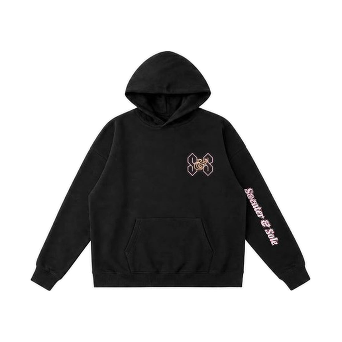 L01 Neon Rose hoodie in Black, front