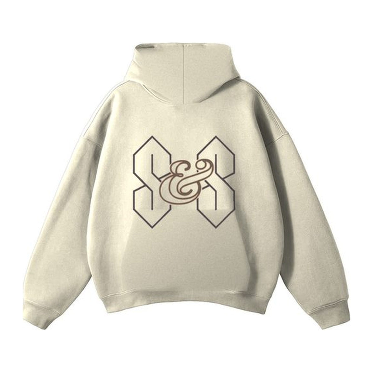 L01 Neon Rose hoodie in Cream, back