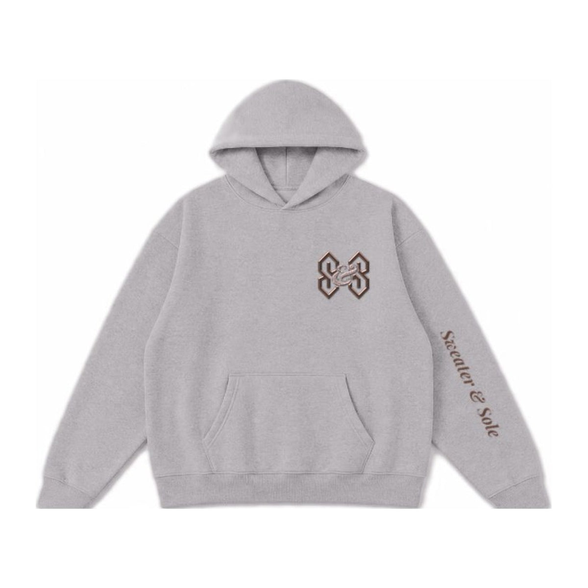 L02 Forged Rose hoodie in Cement Grey, front