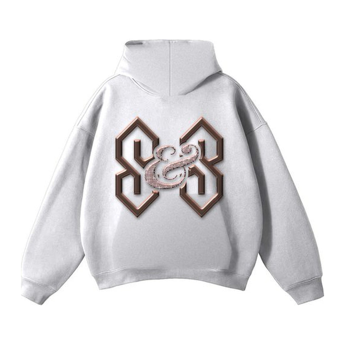 L02 Forged Rose hoodie in Heather Grey, back
