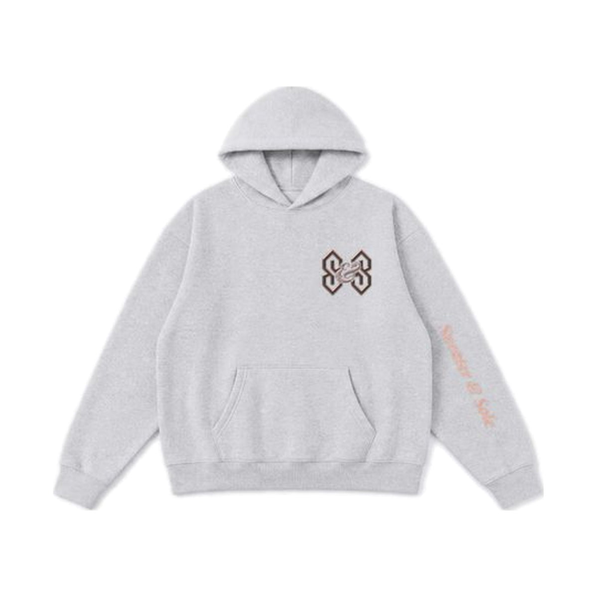 L02 Forged Rose hoodie in Heather Grey, front