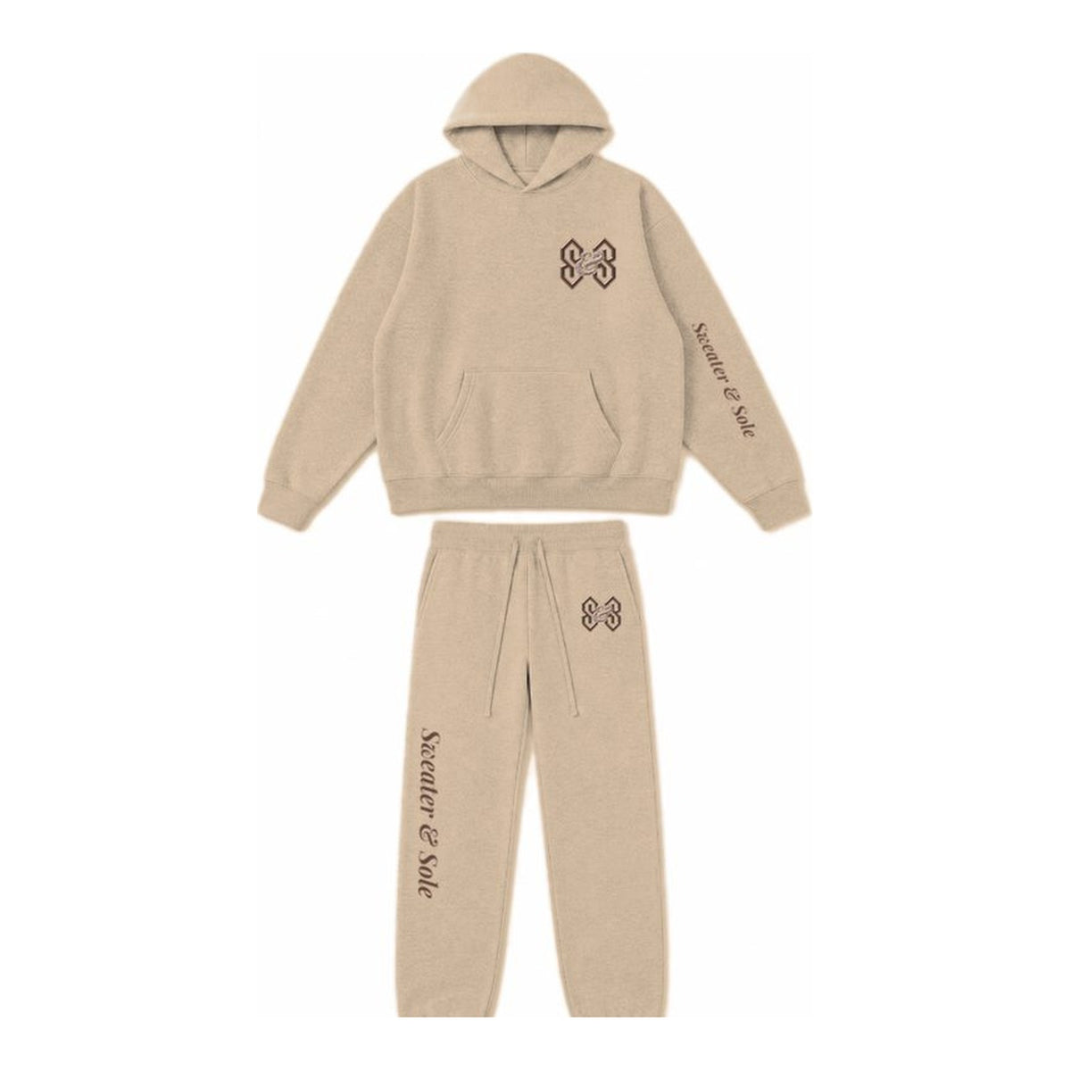 L02 Forged Rose hoodie and sweatpant set in Khaki, front