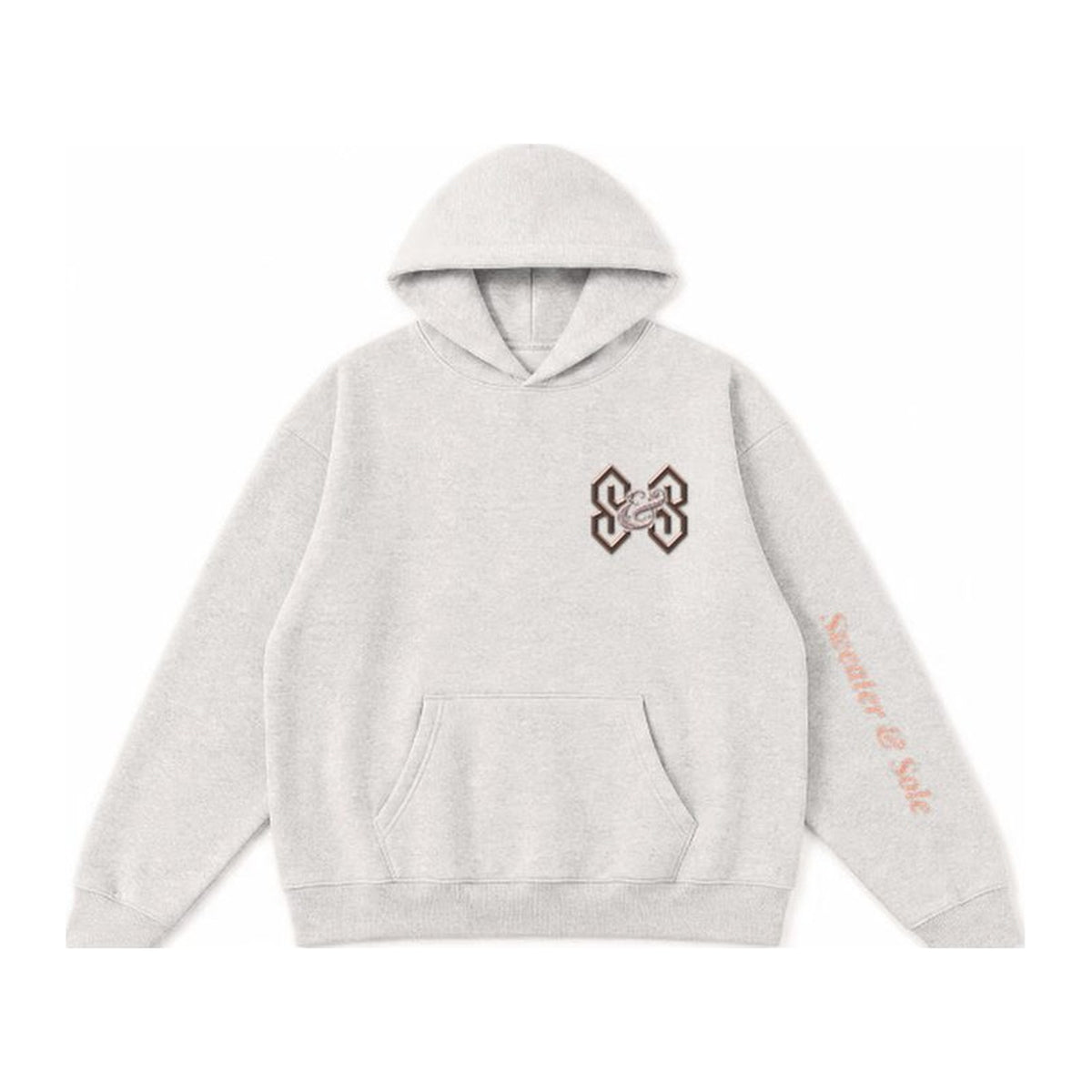 L02 Forged Rose hoodie in Oatmeal Grey, front