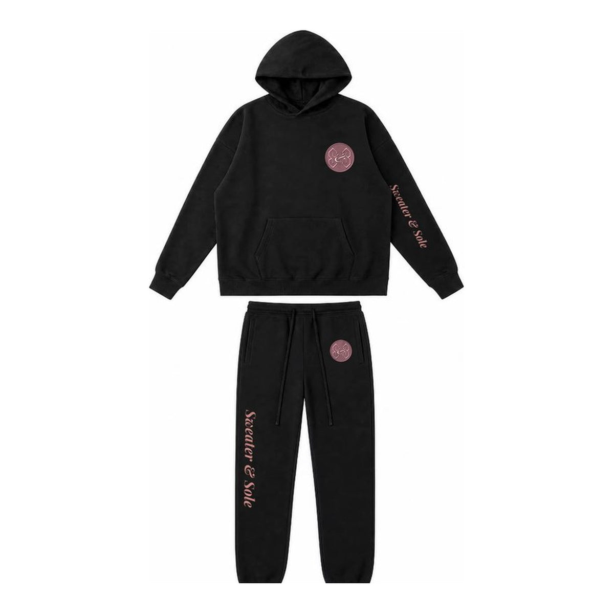 L03 Sole hoodie and sweatpant set in Black, front