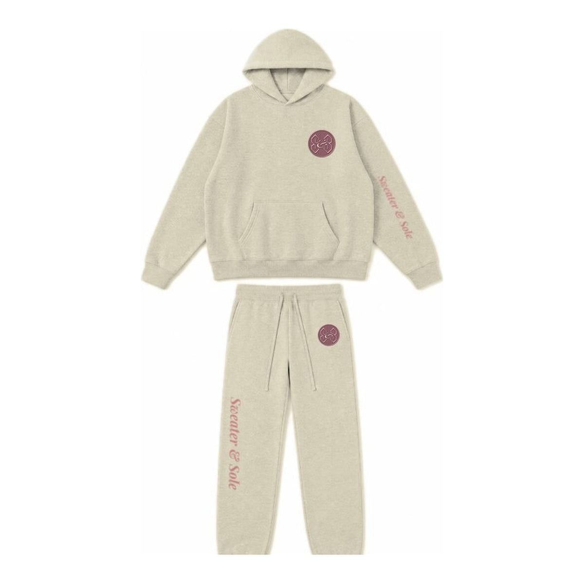 L03 Sole hoodie and sweatpant set in Cream, front