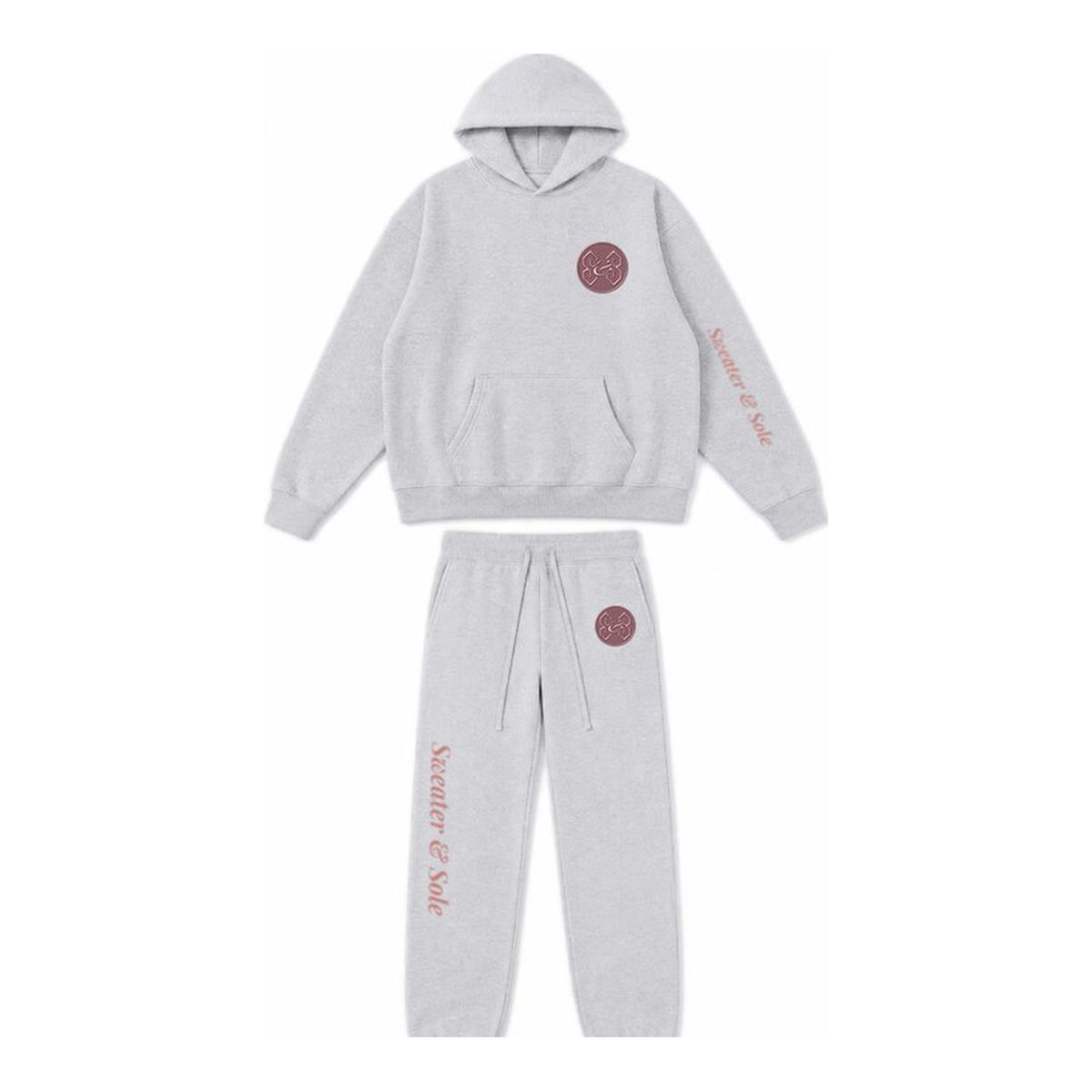 L03 Sole hoodie and sweatpant set in Heather Grey, front