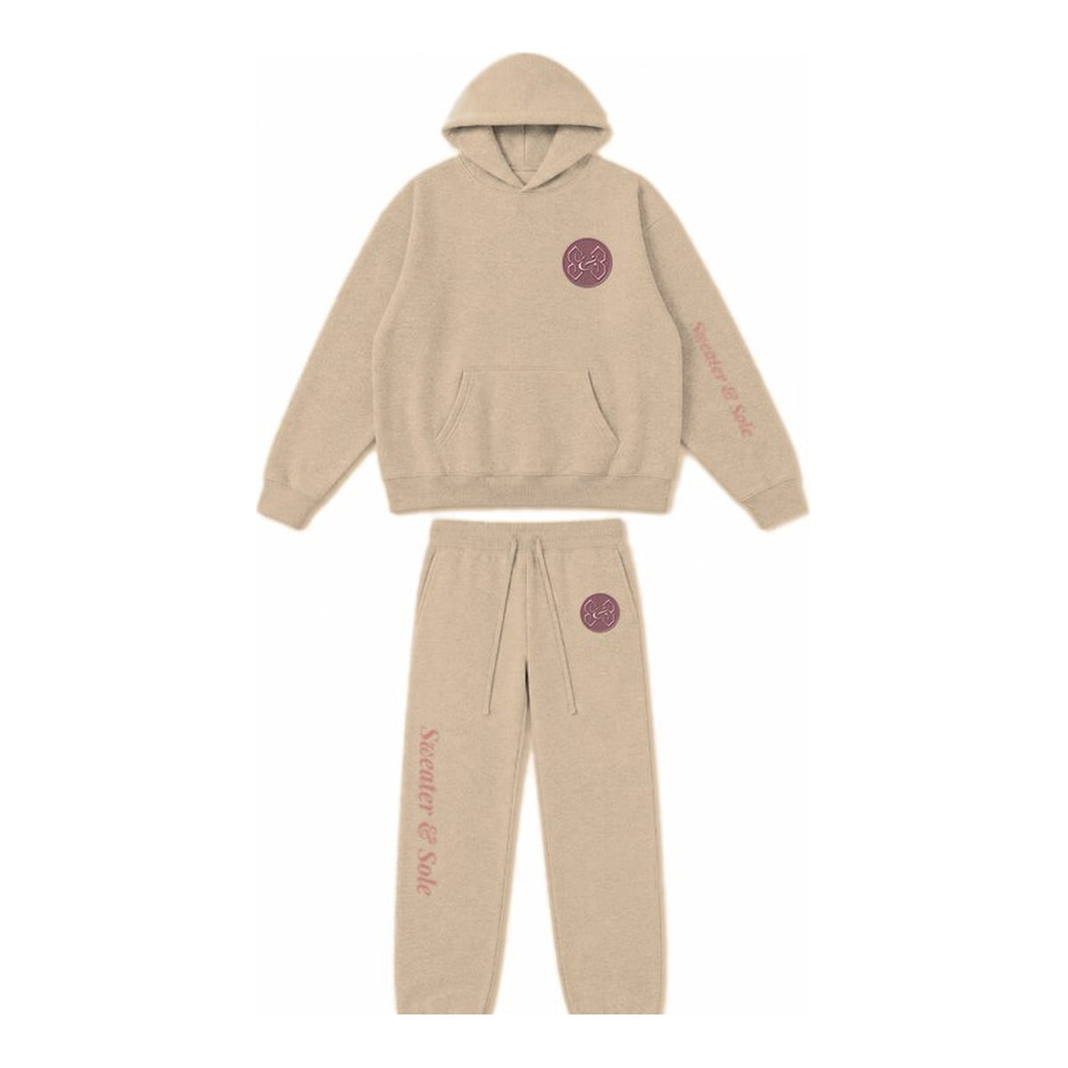 L03 Sole hoodie and sweatpant set in Khaki, front