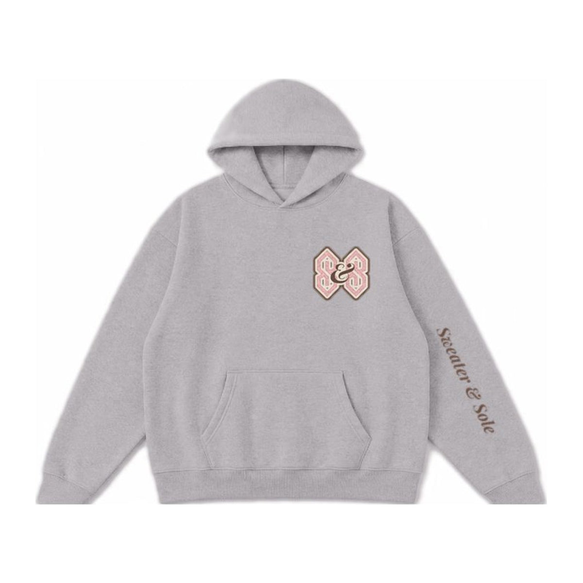 L04 Varsity hoodie in Cement Grey, front
