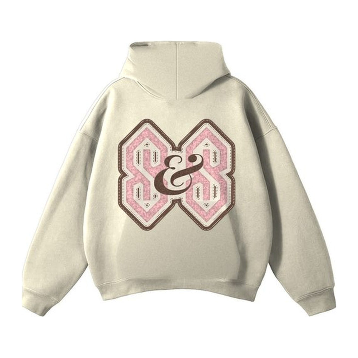 L04 Varsity hoodie in Cream, back
