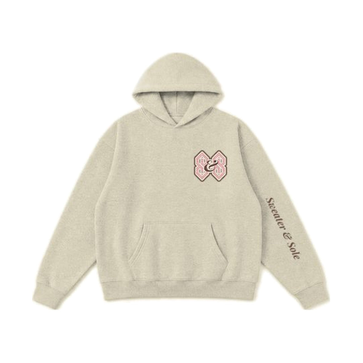 L04 Varsity hoodie in Cream, front