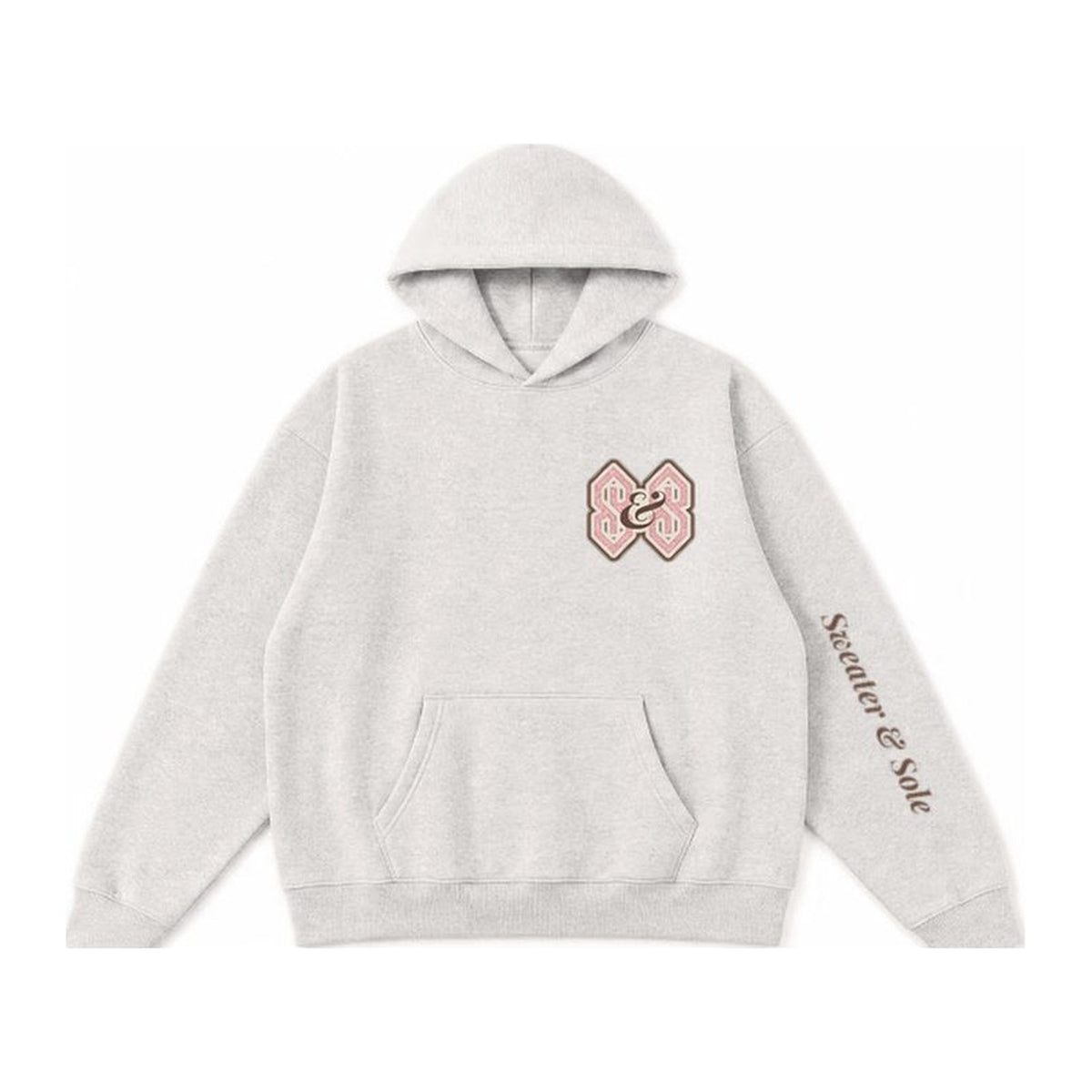 L04 Varsity hoodie in Oatmeal Grey, front