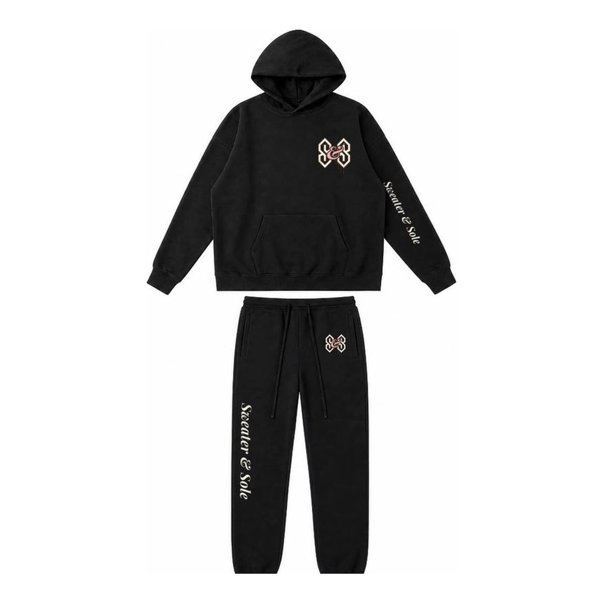 L05 Street hoodie and sweatpant set in Black, front